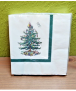 Spode Christmas Tree Hallmark Beverage Napkins 3-Ply 16 Count New Sealed... - $26.21 CAD