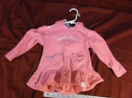 Adidas Toddler Light Pink Heart Flared Adorable Girls Hoodie Sweater Top 3T - £19.10 GBP