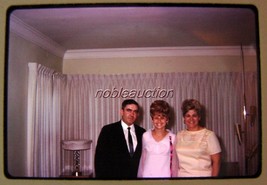 1968 Pretty Teen Girl Sheer Dress Graduation w/ Mom &amp; Dad Color Slide - £2.37 GBP