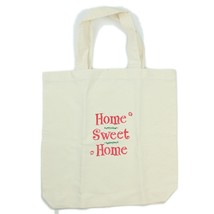 Home Sweet Home Beige Natural Canvas Handmade Reusable Tote Bag - £7.00 GBP
