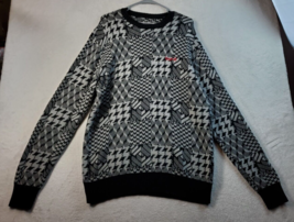 Enyce Clothing Co Sweater Mens Large Black White Houndstooth Cotton Long... - $22.57