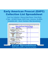 Early American Prescut Collector's Collection List By Item Type By Name (Excel) - $9.99