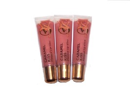 Victoria&#39;s Secret Caramel Kiss Flavored Lip Gloss 13 g each - Lot of 3 - £18.37 GBP