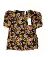 JOIE Black Floral Short Sleeve Blouse ( S ) - $162.36 CAD