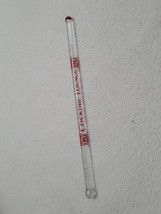 Cocktail Lounge Red Writing Clear Swizzle Stick Liquor Stirrer Blown Glass Bar - £10.04 GBP