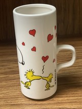 Vintage Snoopy Woodstock Peanuts Love Is What Its All About Tall Mug White  1965 - £13.24 GBP