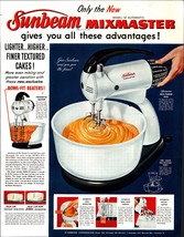Vintage 1952 Sunbeam Mixmaster Mixer All These Advantages ad e3 - £19.16 GBP