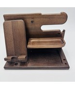 Teslyar Wood Phone Docking Station Ash Key Holder Night Stand Office Decor