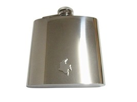 Colombia Map Shape Pendant 6 Oz. Stainless Steel Flask - £40.59 GBP
