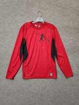 Nike Hypercool Pro Combat Fitted Shirt Mens Small Red Gray Long Sleeve Vented - £19.36 GBP