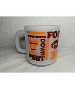 Vintage Glass Football Mug Orange Brown - Touchdown Punt Tackle Field Go... - $19.02 CAD