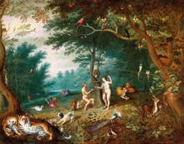 Adam &amp; Eve In Garden oil painting Art Printed canvas Giclee - £6.86 GBP+