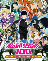 Mob Psycho 100 DVD Season 1+2 +2 Special (English Dub) Anime Ship From USA - £30.67 GBP