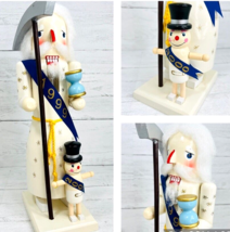Vtg Father Time Millennium 1999 Y2K 2000 Wood NutCracker Bombay New Years 15 In - £71.92 GBP