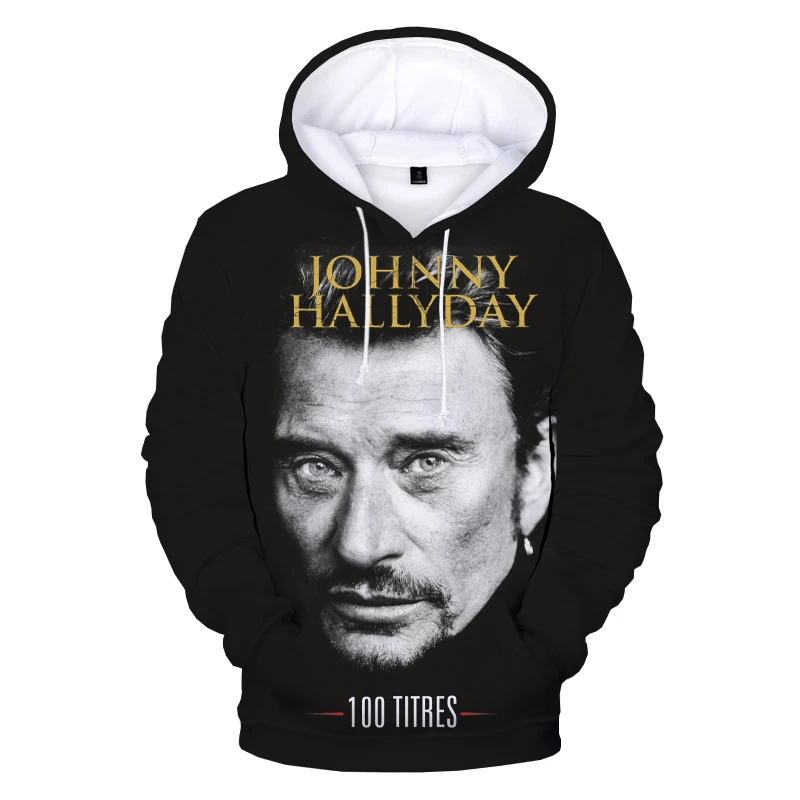 Johnny Hallyday Hoodies France  Singer 3D Printed  Men Women Casual Fashion Over - £137.56 GBP