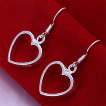 Silver 925 jewelry charm women lady heart fashion earring Cute wedding gift - £5.83 GBP