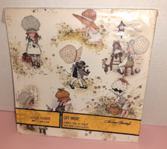 Vtg Holly Hobbie American Greetings Gift Wrap NEW 2 Sheets 1.64ft x 2.41ft Early - £6.27 GBP