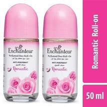Enchanteur Romantic Roll-On Deodorant , (50ml x 2) with Roses &amp; Jasmine Extracts - £26.76 GBP