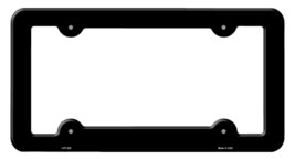 Black Solid Novelty Metal License Plate Frame LPF-002 - £14.81 GBP