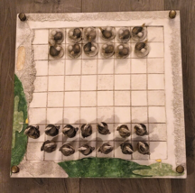 Hen-Feathers Golf Checkers Tic-Tac-Toe Set 12&quot; x 12&quot; Double Sided Board - £21.73 GBP