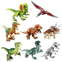 8PCS Jurassic Dinosaur Doll Building Block Toy Birthday Gift - £14.83 GBP