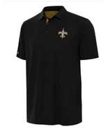Antigua New Orleans Saints Mens Polo Black Shirt NFL Moisture Wicking Lo... - $94.67 CAD