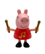 Peppa Pig Drummer Musical Red Figure 2.25&quot; Tall with Drumsticks RARE EUC - £9.50 GBP