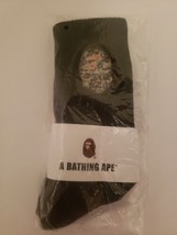 BAPE A Bathing Ape Crew Socks Black - Camo Ape   NEW  - £15.36 GBP