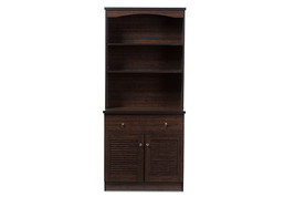 Gideon Dark Brown Buffet and Hutch Kitchen Cabinet - $292.00