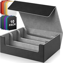 1800 Card Storage Box for Trading Cards PU Leather Card Deck Case Magnetic Closu - £62.96 GBP