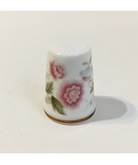 Minton Thimble Pink Floral Green Leaves White Fine Bone China Gold Trim ... - £13.51 GBP