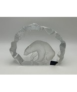 MATS JONASSON Sweden Crystal Polar Bear Paperweight Signature Collection - £39.31 GBP