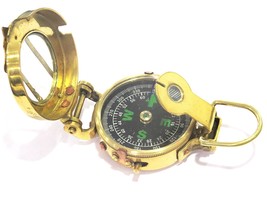 NauticalMart 3&quot; Military Compass Elite Model Solid Brass Pocket Compass - £21.78 GBP