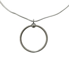 Pandora "moments charm holder" Women's Necklace .925 Silver 411756 - £79.62 GBP