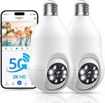 Eagle Eye Camera 360 2K Light Bulb Security Camera 2 Pack 2.4 5ghz WiFi ... - £91.72 GBP