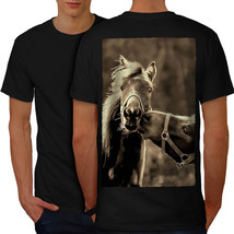 Horse Kiss Nature Animal Shirt Funny Animals Men T-shirt Back - £10.44 GBP