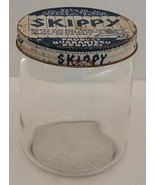 Vintage Skippy Peanut Butter Glass Jar with Original Blue/White Metal Li... - £14.79 GBP