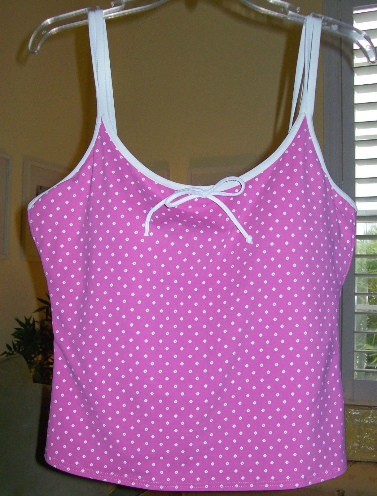 Primary image for Miraclesuit Tankini Top~MALIBU~Size 12~Pink & White~NWOT~Retail Price $86.00