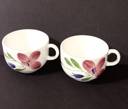 Maxam Hand Painted Pink &amp; Blue Floral Large Mug Cup Soup Bowl Made In Italy - $13.87