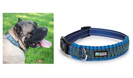 Blue Reflective Paracord Rope Weave Fashionable Durable Secure Buckle Dog Collar - £15.53 GBP+