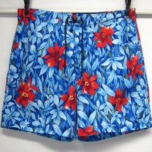Nautica Hibiscus Floral Mesh Lined Polyester Swim Trunks Shorts Men&#39;s Sz Xl - £10.96 GBP