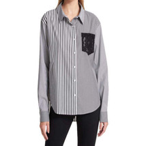 DKNY Womens Colorblocked Oxford Shirt Size Small Color Black/White - £35.17 GBP