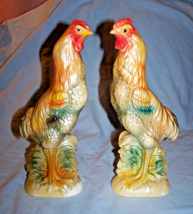 Pair of Vintage Wales Brand Chicken-Rooster Figurines-Made in Japan - £23.23 GBP