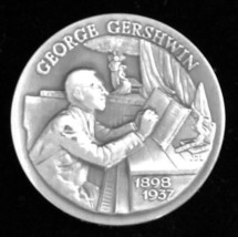 Longines Symphonette - &quot;George Gershwin&quot; .925 Sterling Silver Medal - 1.... - $39.00