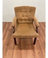 Nice Wood And Tan Fabric Armchair - $1,801.57 MXN