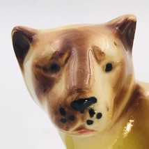 Vintage Ceramic Leopard Big Cat Figurine Brazil Yellow &amp; Brown - 6.25&quot; Tall - £9.71 GBP