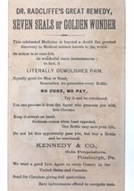 Dr. Radcliffe&#39;s Great Remedy Trade Card Victorian Quack Medicine c. 1880&#39;s - £21.58 GBP