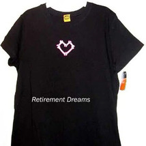 Halloween XL Black Tee Shirt Heart Bones Junior - £7.07 GBP