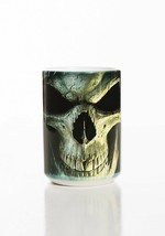 Big Face Death Grim Reaper Skull Halloween Ceramic Coffee Mug Cup 15 oz White - £15.91 GBP