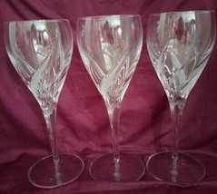 Set Of 3 Cut Crystal Wine Glasses Savana By Portal Crystal - $24.74